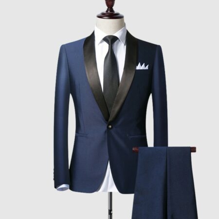 Blue 2 Piece Tuxedo Suits