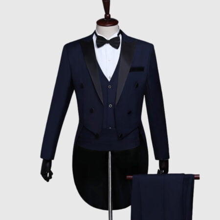 Plain Blue British Morning Tuxedo Suit